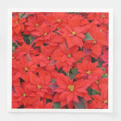 Red Poinsettias I Christmas Holiday Floral Foto Serviette (Vorderseite)