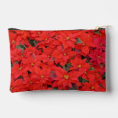 Red Poinsettias I Christmas Holiday Floral Foto Zubehörtasche (Rückseite)