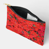 Red Poinsettias I Christmas Holiday Floral Foto Zubehörtasche (Offen)