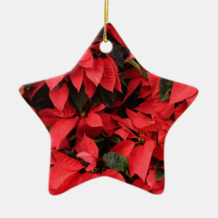 Red Poinsettias II Weihnachtsfeiertage Keramik Ornament