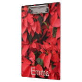 Red Poinsettias II Weihnachtsfeiertage Klemmbrett (Links)