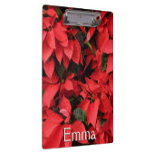 Red Poinsettias II Weihnachtsfeiertage Klemmbrett (Rechts)