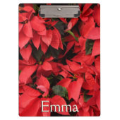 Red Poinsettias II Weihnachtsfeiertage Klemmbrett (Vorderseite)