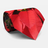 Red Poinsettias II Weihnachtsfeiertage Krawatte (Gerollt)