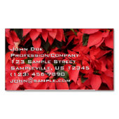 Red Poinsettias II Weihnachtsfeiertage Magnetische Visitenkarte (Vorderseite)