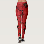 Red Poinsettias Leggings (Rückseite)
