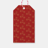 Red Poinsettias mit Golden Bokeh Weihnachten Geschenkanhänger (Rückseite)