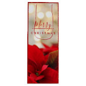 Red Poinsettias mit Golden Bokeh Weihnachten Geschenktüte Für Weinflaschen (Vorderseite)