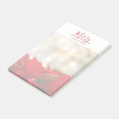 Red Poinsettias mit Golden Bokeh Weihnachten Post-it Klebezettel (angewinkelt)