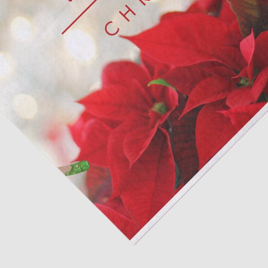 Red Poinsettias mit Golden Bokeh Weihnachten Seidenpapier (Ausschnitt)
