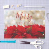 Red Poinsettias mit Golden Bokeh Weihnachten Seidenpapier (Handwerk)