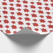 Red Poinsettias on White Geschenkpapier (Ecke)