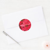 Red Poinsettias Small Happy Holidays Stickers (Umschlag)