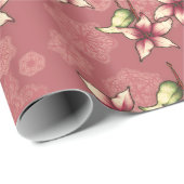 Red Poinsettias & Snowflakes Weihnachten Geschenkpapier (Rolleneckpunkt)