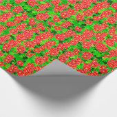 Red Poinsettias und Green Holly Geschenkpapier (Ecke)