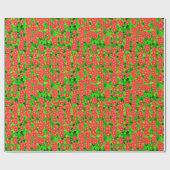 Red Poinsettias und Green Holly Geschenkpapier (Flach)