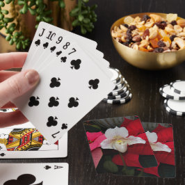 Red Poinsettias und Lady Slipper Orchid Floral Spielkarten