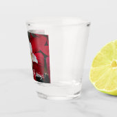 Red Poinsettias und Lady Slipper Orchid Holiday Schnapsglas (Rechts)