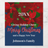 Red Poinsettias Weinetikett (Einzelnes Label)