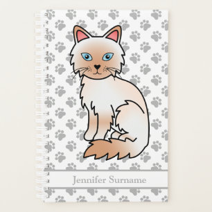 Red Point Birman / Ragdoll Cat And Paws & Text Planer