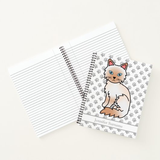 Red Point Birman / Ragdoll Cat & Custom Text Notizblock (Innenseite)