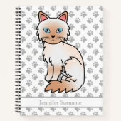 Red Point Birman / Ragdoll Cat & Custom Text Notizblock (Vorderseite)