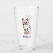 Red Point Birman / Ragdoll Niedlich Cat & Name Glas (Rückseite)