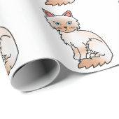Red Point Birman / Ragdoll Niedlich Cat Pattern Geschenkpapier (Rolleneckpunkt)