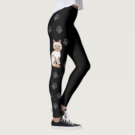 Red Point Birman / Ragdoll Niedlich Cat & Paws Bla Leggings (Rechts)