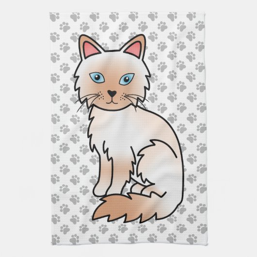 Red Point Birman / Ragdoll Niedlich Cat & Paws Geschirrtuch (Vertikal)