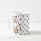 Red Point Birman / Ragdoll Niedlich Cat & Paws Kaffeetasse (Vorderseite Links)