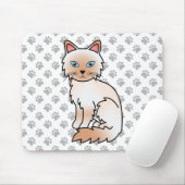 Red Point Birman / Ragdoll Niedlich Cat & Paws Mousepad (Mit Mouse)