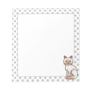 Red Point Birman / Ragdoll Niedlich Cat & Paws Notizblock