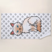 Red Point Birman / Ragdoll Niedlich Cat & Paws Strandtuch (Vorderseite)