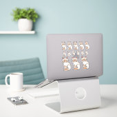 Red Point Tabby Birman / Ragdoll Cartoon Cats Aufkleber (Laptop auf Schreibtisch)