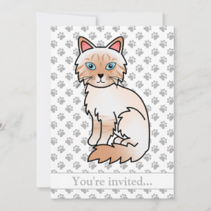 Red Point Tabby Birman/Ragdoll Cat Birthday Party Einladung