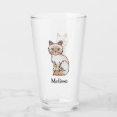 Red Point Tabby Birman / Ragdoll Niedlich Cat & Na Glas (Rückseite)