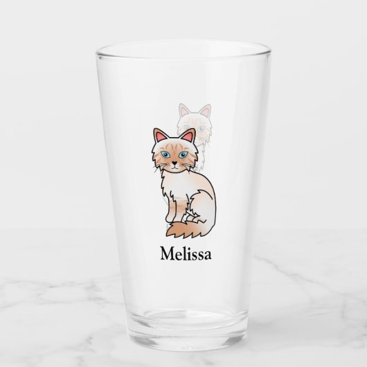Red Point Tabby Birman / Ragdoll Niedlich Cat & Na Glas (Vorderseite)