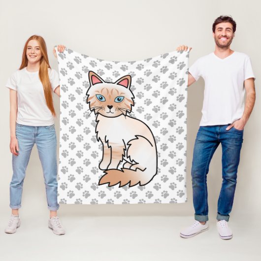 Red Point Tabby Birman / Ragdoll Niedlich Cat & Pa Fleecedecke (Beispiel)