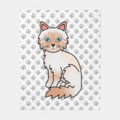 Red Point Tabby Birman / Ragdoll Niedlich Cat & Pa Fleecedecke (Vorderseite)
