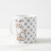 Red Point Tabby Birman / Ragdoll Niedlich Cat & Pa Kaffeetasse (Vorderseite Links)