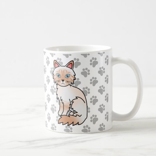 Red Point Tabby Birman / Ragdoll Niedlich Cat & Pa Kaffeetasse (Rechts)