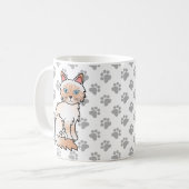 Red Point Tabby Birman / Ragdoll Niedlich Cat & Pa Kaffeetasse (Vorderseite Links)