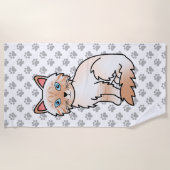 Red Point Tabby Birman / Ragdoll Niedlich Cat & Pa Strandtuch (Vorderseite)