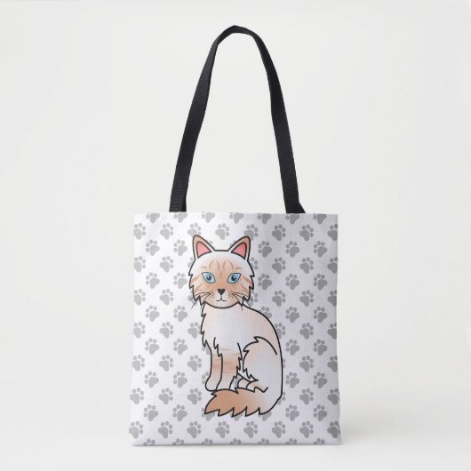 Red Point Tabby Birman / Ragdoll Niedlich Cat & Pa Tasche (Vorderseite)