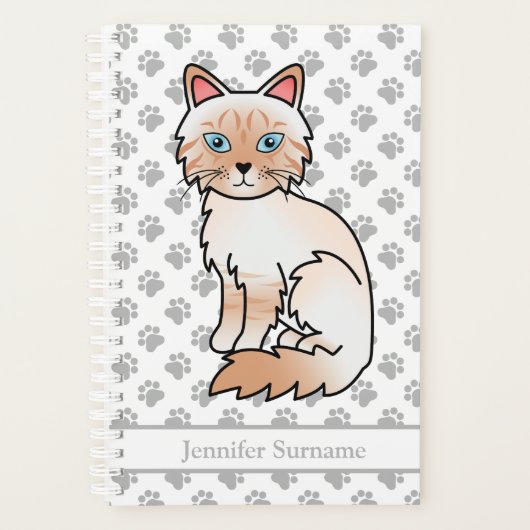 Red Point Tabby Birman/Ragdoll und Paws & Text Planer (Vorderseite)