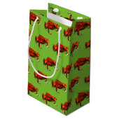 Red Poison Dart Frog Kleine Geschenktüte (Rückseite Schrägansicht)