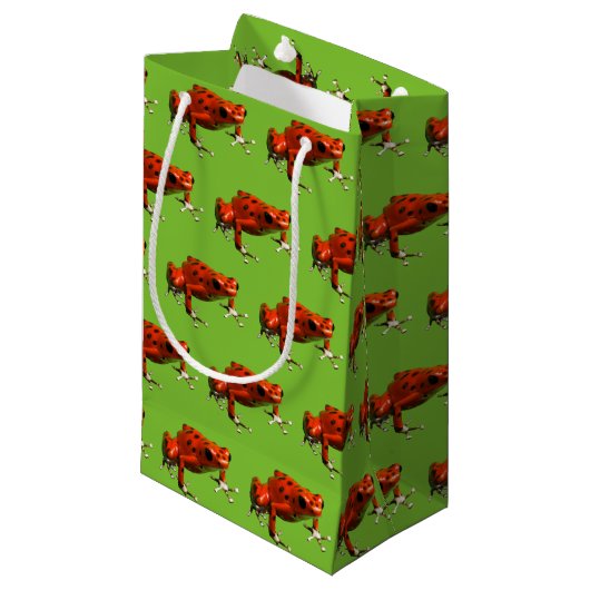 Red Poison Dart Frog Kleine Geschenktüte (Vorderseite Schrägansicht)