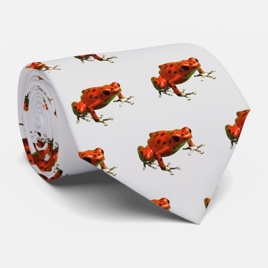 Red Poison Dart Frog Neck Tie Krawatte (Gerollt)