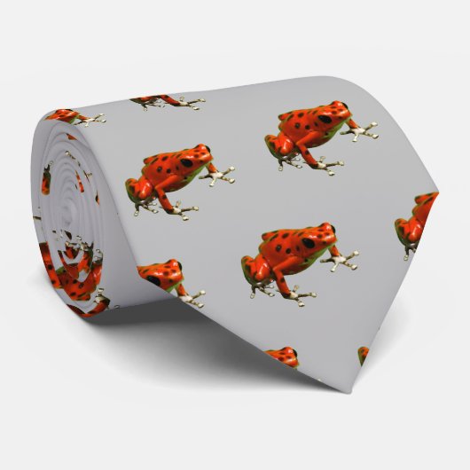 Red Poison Dart Frog Neck Tie Krawatte (Gerollt)